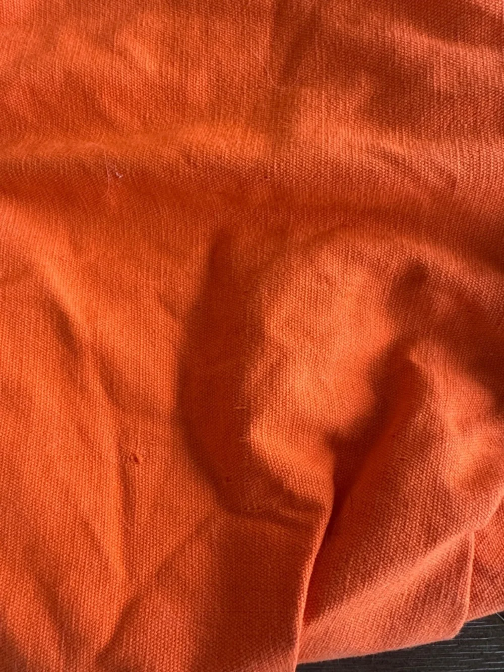 BASIX Orange Canvas Tote with Plaid lining